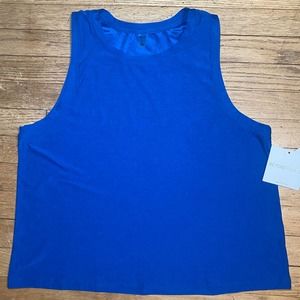Beyond Yoga Featherweight Rebalance Tank in Wayfinder Blue (Size L)